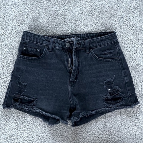 wild fable Pants - Black Distressed Shorts